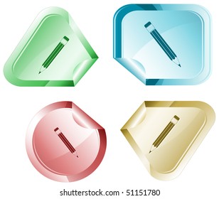 Pencil. Vector sticker.