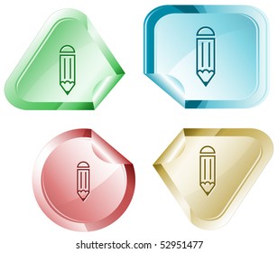 Pencil. Vector sticker.