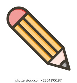 Pencil Vector Thick Line Filled Colors Icon For Personal And Commercial Use.
