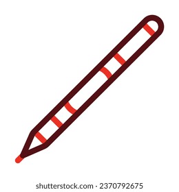 Lápiz Vector Linea Gruesa Dos Iconos De Color Para Uso Personal Y Comercial.

