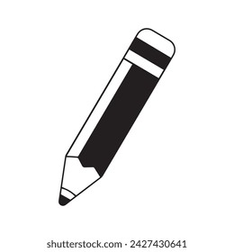 Pencil, a versatile graphite tool, dances across paper, sketching ideas and jotting notes with timeless simplicity and artistic finesse. Vector illustration.