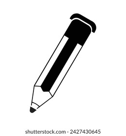Pencil, a versatile graphite tool, dances across paper, sketching ideas and jotting notes with timeless simplicity and artistic finesse. Vector illustration.