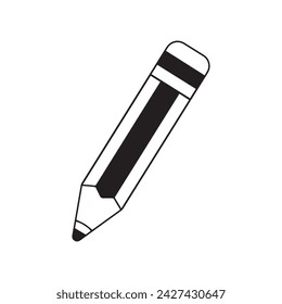 Pencil, a versatile graphite tool, dances across paper, sketching ideas and jotting notes with timeless simplicity and artistic finesse. Vector illustration.