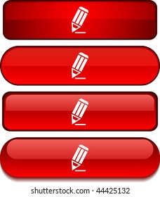   Pencil  web buttons. Vector illustration.