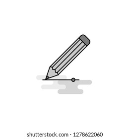Pencil Web Icon. Flat Line Filled Gray Icon Vector