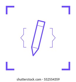 pencil web-design isolated minimal icon. website drawing graph line vector icon for websites and mobile minimalistic flat design. 
