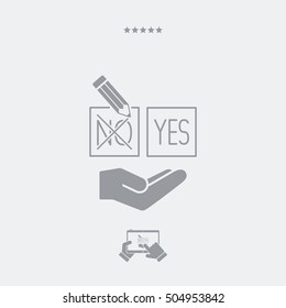 A pencil which marks the option "no"