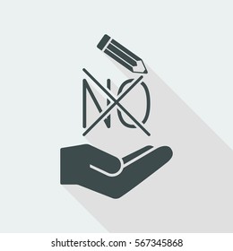 A pencil which marks the option "no"