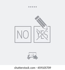 A pencil which marks the option "yes"