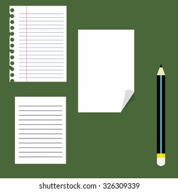 Pencil and white paper background