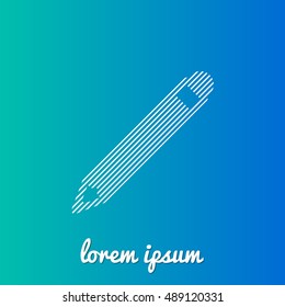 Pencil White stroke fill with blue & green gradient background Icon / Logo Design