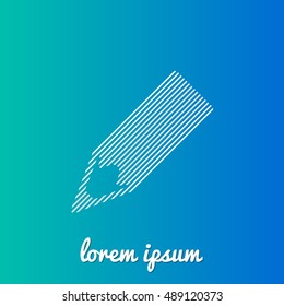 Pencil White stroke fill with blue and green gradient background Icon / Logo Design