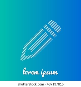 Pencil White stroke fill with blue & green gradient background Icon / Logo Design