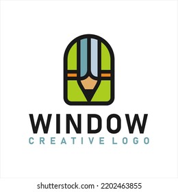 Stift und Windows für Study at Home Logo Design Inspiration.