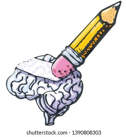 Pencil wipes out a brain,
memory loss and dementia
