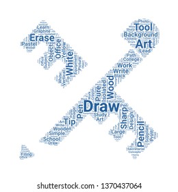 pencil word cloud. tag cloud about pencil