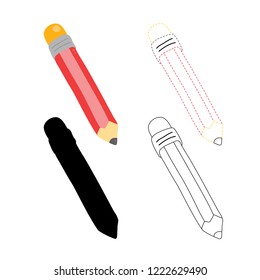 Pencil worksheet vector design for kid