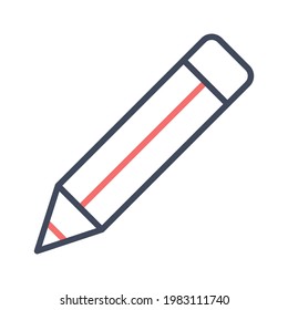 Pencil, write, edit icon vector image. Can also be used for education. Suitable for use on web apps, mobile apps and print media.
