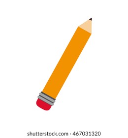 pencil write eraser classic icon symbol draw school vector graphic isolated and flat illustration