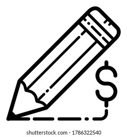 Pencil Write Finance Idea Flat Icon Isolated On White Background