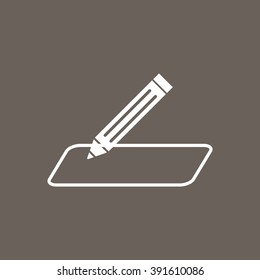 Pencil & Write Icon on Dark Gray Color. Eps-10.