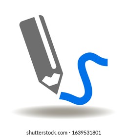 Pencil write icon vector. Drawing writing logo. Art symbol.
