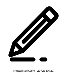Pencil Write Icon Vector. Outline Pencil Write Sign. Isolated Contour Symbol Illustration. Can be used as a symbol in web design and mobile app