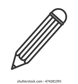 pencil write instrument tool wood icon. Flat and isolated design. Vector illustration