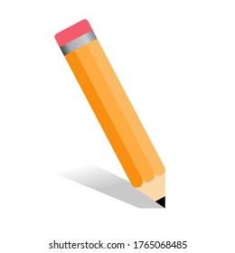 Pencil write isolated icon. Yellow pencil . Eps 10