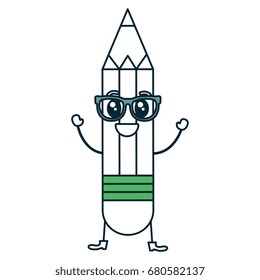 pencil write kawaii character