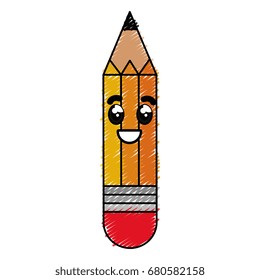 pencil write kawaii character