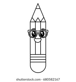 pencil write kawaii character
