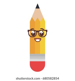 pencil write kawaii character