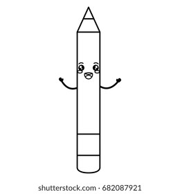 pencil write kawaii character