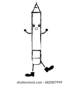 pencil write kawaii character