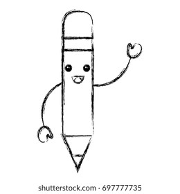 pencil write kawaii character