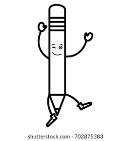 pencil write kawaii character