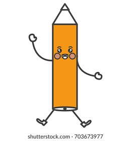 pencil write kawaii character