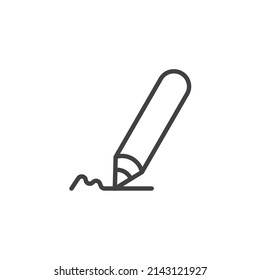 Pencil, write line icon. linear style sign for mobile concept and web design. Pen signing outline vector icon. Symbol, logo illustration. Vector graphics
