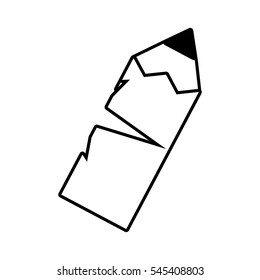 pencil write school broken outline vector illustration 10