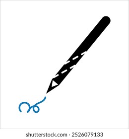 Pencil write signature icon vector design illustration