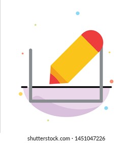 Pencil, Write, Text, School Abstract Flat Color Icon Template