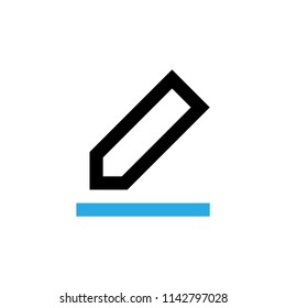 Pencil write vector icon. Pictogram from set Smartphone Essentials. Isolated on white background