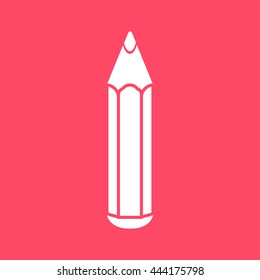 Pencil Or Write white icon on magenta color background. Eps-10.