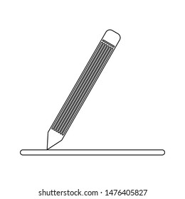 Pencil writes black on a white background, vector illustration for design.