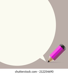 Pencil writes Development dialog box messages for school, a message to the chat, social networks, a new idea, vector illustration purposes.