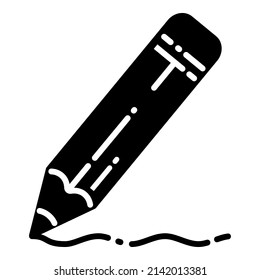 Escritura De Lápiz Icono Plano Aislado En Fondo Blanco