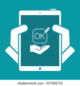 A Pencil writes "ok"