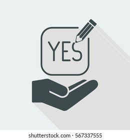 A Pencil writes "yes"
