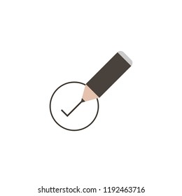 Pencil writing check mark.vector illustration